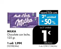 Supermercados Lupa MILKA Chocolate con leche oferta