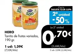 Supermercados Lupa HERO Tarrito de frutas variadas oferta