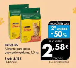 Supermercados Lupa FRISKIES gatoAlimento para gatos buey-pollo-verduras oferta