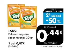 Supermercados Lupa TANG Refresco en polvo sabor naranja oferta