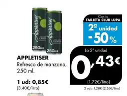 Supermercados Lupa APPLETISER Refresco de manzana oferta