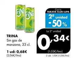 Supermercados Lupa TRINA Sin gas de manzana oferta