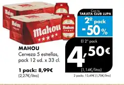 Supermercados Lupa MAHOU Cerveza 5 estrellas oferta