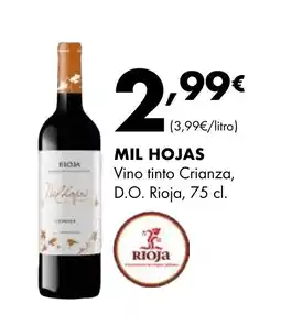 Supermercados Lupa MIL HOJAS Vino tinto Crianza, Mahapa D.O. Rioja oferta