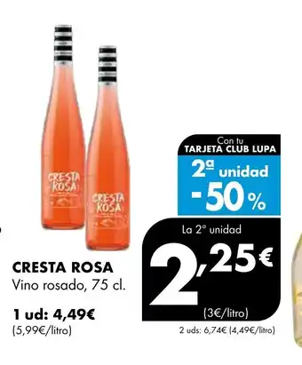 Supermercados Lupa CRESTA ROSA Vino rosado oferta