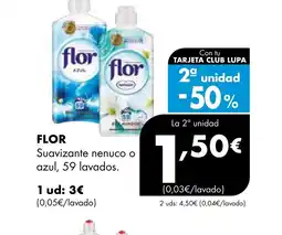 Supermercados Lupa FLOR Suavizante nenuco o azul, 59 lavados oferta
