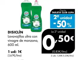 Supermercados Lupa DISICLÍN Lavavajillas ultra con vinagre de manzana oferta