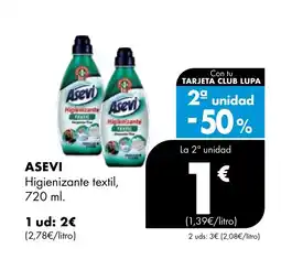 Supermercados Lupa ASEVI Higienizante textil, oferta
