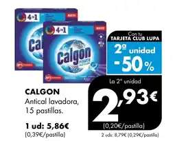 Supermercados Lupa CALGON Antical lavadora 15 pastillas oferta