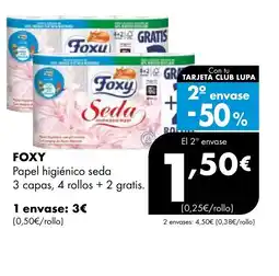 Supermercados Lupa FOXY Papel higiénico seda oferta