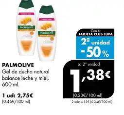 Supermercados Lupa PALMOLIVE Gel de ducha natural balance leche y miel oferta
