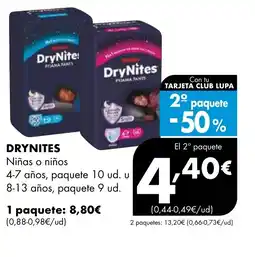 Supermercados Lupa DRYNITES Niñas o niños oferta