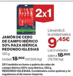 Supercor Jamón de cebo de campo ibérico 50% raza ibérica redondo iglesias oferta