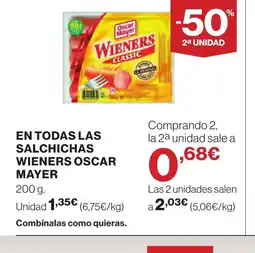 Supercor OSCAR MAYER En todas las salchichas wieners oferta