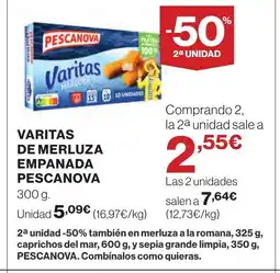 Supercor PESCANOVA Varitas de merluza empanada oferta
