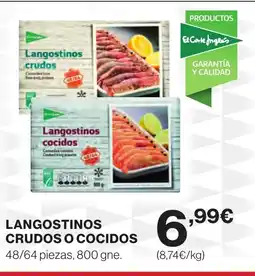 Supercor Langostinos crudos o cocidos oferta