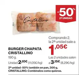 Supercor CRISTALLINO Burger chapata oferta