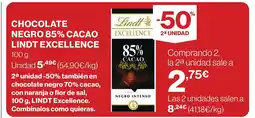 Supercor LINDT EXCELLENCE Chocolate negro 85% cacao oferta