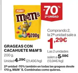 Supercor M&M'S Grageas con cacahuete oferta