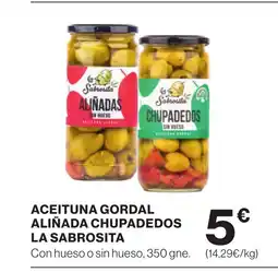 Supercor LA SABROSITA Aceituna gordal aliñada chupadedos oferta
