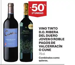 Supercor Vino tinto d.o. ribera del duero joven o roble pagos de valcerracín o cune oferta