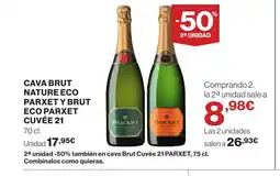 Supercor Cava brut nature eco parxet y brut eco parxet cuvée 21 oferta