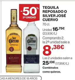 Supercor JOSÉ CUERVO Tequila reposado o silver oferta