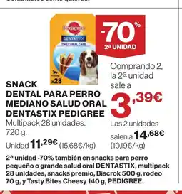 Supercor PEDIGREE Snack dental para perro mediano salud oral dentastix oferta