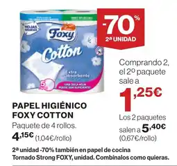 Supercor Papel higiénico foxy cotton oferta