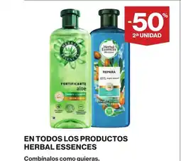 Supercor HERBAL ESSENCES En todos los productos oferta
