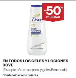 Supercor DOVE En todos los geles y lociones oferta