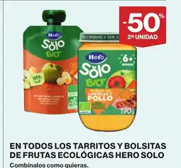 Supercor HERO SOLO En todos los tarritos y bolsitas de frutas ecológicas oferta