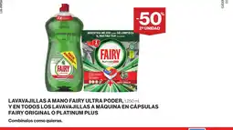 Supercor Lavavajillas a mano fairy ultra poder y en todos los lavavajillas a máquina en cápsulas fairy original o platinum plus oferta