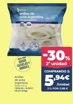 La Sirena Anillas de pota argentina oferta