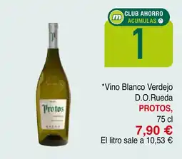 mYm supermercados PROTOS Vino Blanco Verdejo D.O.Rueda oferta