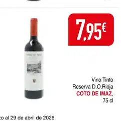 mYm supermercados COTO DE IMAZ Vino Tinto Reserva D.O.Rioja oferta