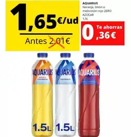 Tu Trébol Hipermercados Aquarius - naranja, limón o melocoton rojo zero azúcar oferta
