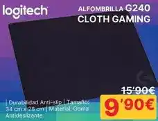 Dynos Informática Logitech - alfombrila cloth gaming g240 oferta