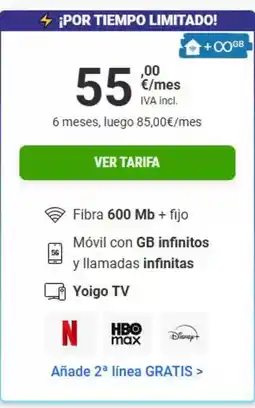 Yoigo Mb - 4pór timpo limitado! oferta