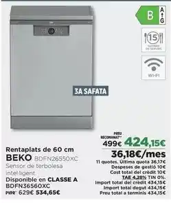 El Corte Inglés Beko - rentaplats de 60 cm oferta