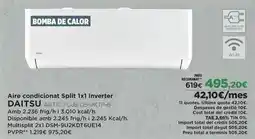 El Corte Inglés Aire - condicionat split inverter oferta