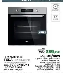 El Corte Inglés Teka - forn multifunció oferta