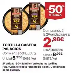 El Corte Inglés Palacios - tortilla oferta