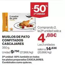 El Corte Inglés Cascajares - muslos de pato confitados oferta