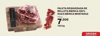 Paleta deshuesada de bellota ibérica 100% raza ibérica montaraz