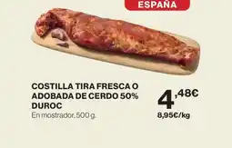 Hipercor Costilla tira fresca o adobada de cerdo 50% oferta