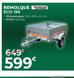 Feu Vert ERDÉ Remolque eco 150 oferta