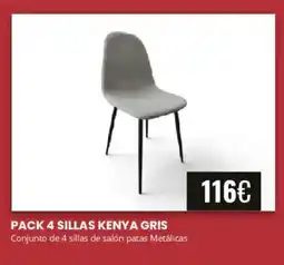 Atrapamuebles Pack 4 sillas kenya gris oferta