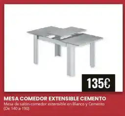 Atrapamuebles Mesa comedor extensible cemento oferta