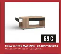 Atrapamuebles Mesa centro mayenne 1 cajón y ruedas oferta